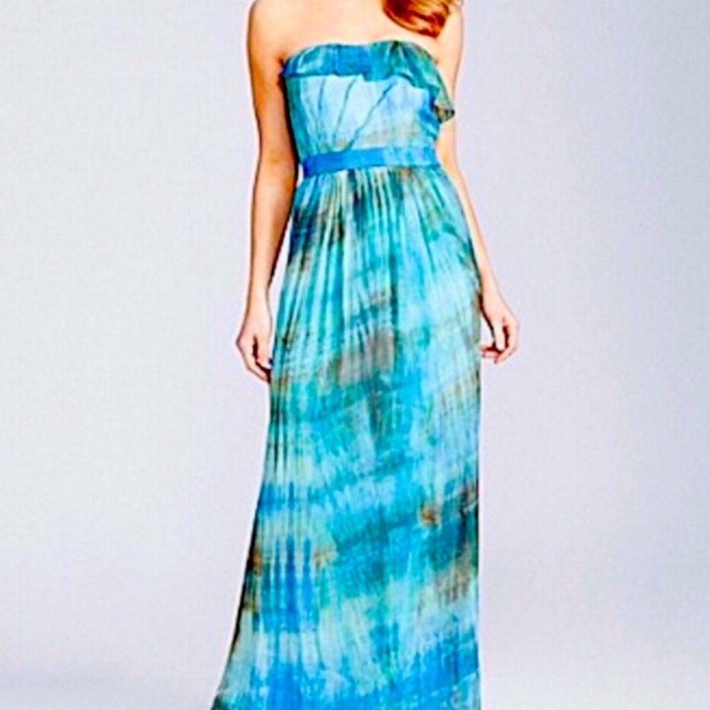 Antonio Melani watercolor strapless flowy maxi dress size 6